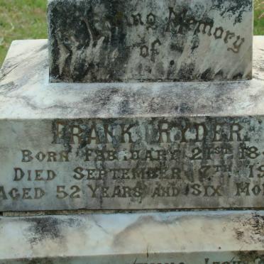 RYDER Frank 1861-1913