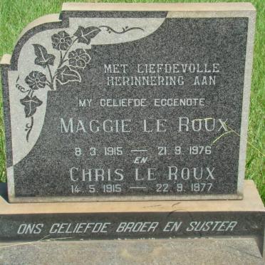ROUX Chris, le 1915-1977 &amp; Maggie 1915-1976
