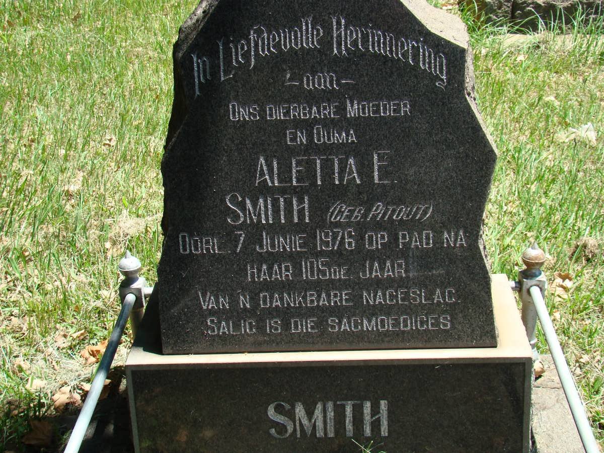 SMITH Aletta E. nee PITOUT -1976