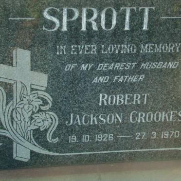 SPROTT Robert Jackson Crookes 1926-1970