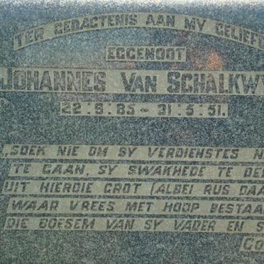 SCHALKWYK Johannes, van 1885-1951