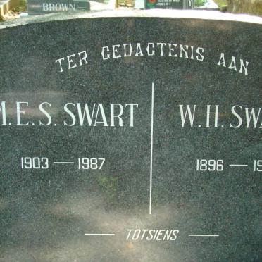 SWART M.E.S. 1903-1987 &amp; W.H. 1896-1954