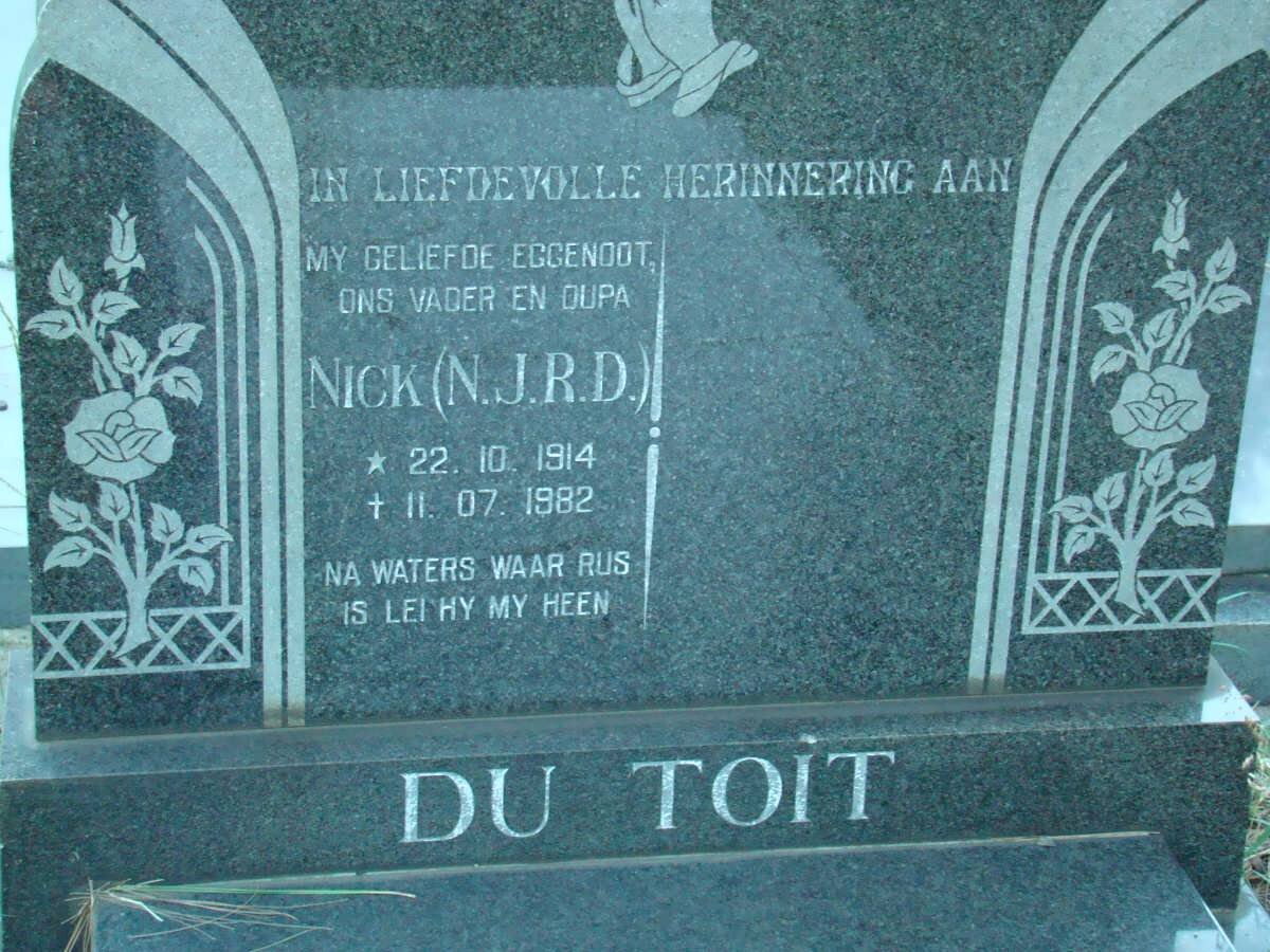 TOIT N.J.R.D., du 1914-1982