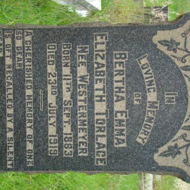 TORLACE Bertha Emma Elizabeth nee WESTERMEYER 1883-1919