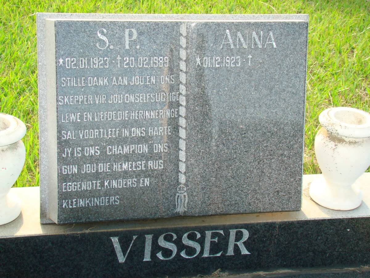 VISSER S.P. 1923-1989 &amp; Anna 1923-