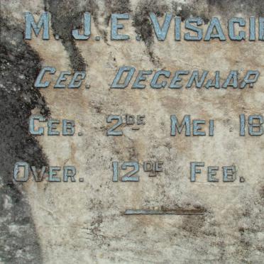 VISAGIE M.J.E. nee DEGENAAR 1877-1917