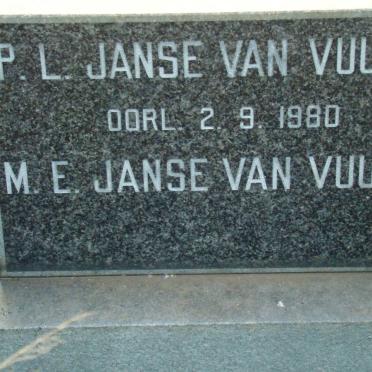 VUUREN P.L., Janse van -1980 &amp; M.E. 
