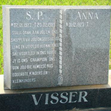 VISSER S.P. 1923-1989 &amp; Anna 1923-
