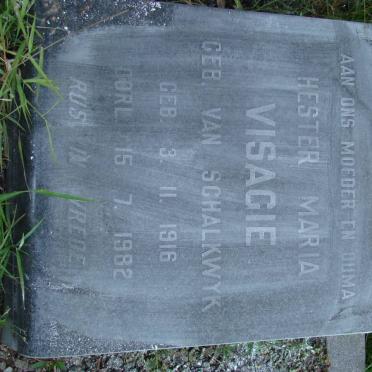 VISAGIE Hester Maria nee VAN SCHALKWYK 1916-1982