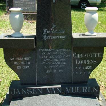 VUUREN Christoffel Lourens, Jansen van 1936-1985