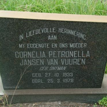 VUUREN Cornelia Petronella, Jansen van nee SNYMAN 1933-1978
