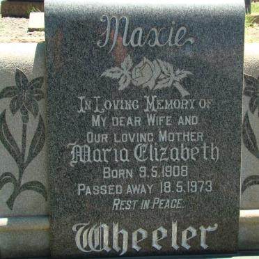 WHEELER Maria Elizabeth 1908-1973