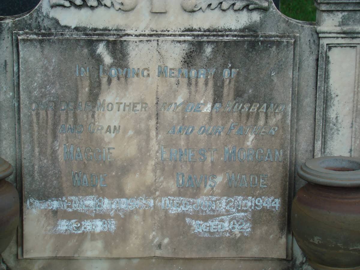 WADE Ernest Morgan Davis -1944 &amp; Maggie -1965