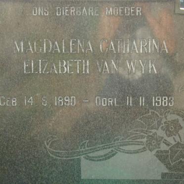 WYK Magdalena Catharina Elizabeth, van 1890-1983