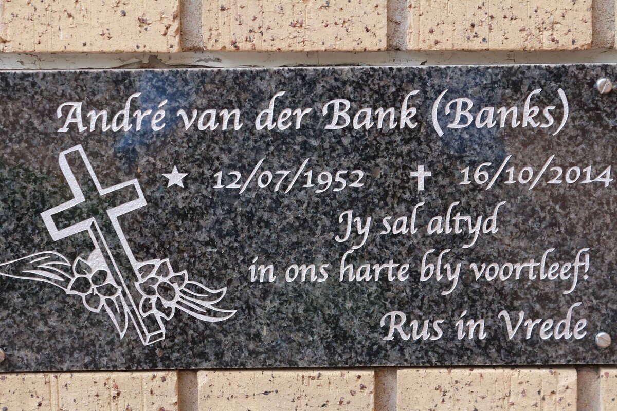 BANK Andre, van der 1952-2014