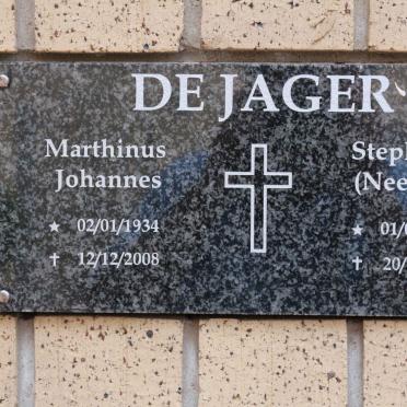 JAGER Marthinus Johannes, de 1934-2008 &amp; Stephanie NEL 1935-2009