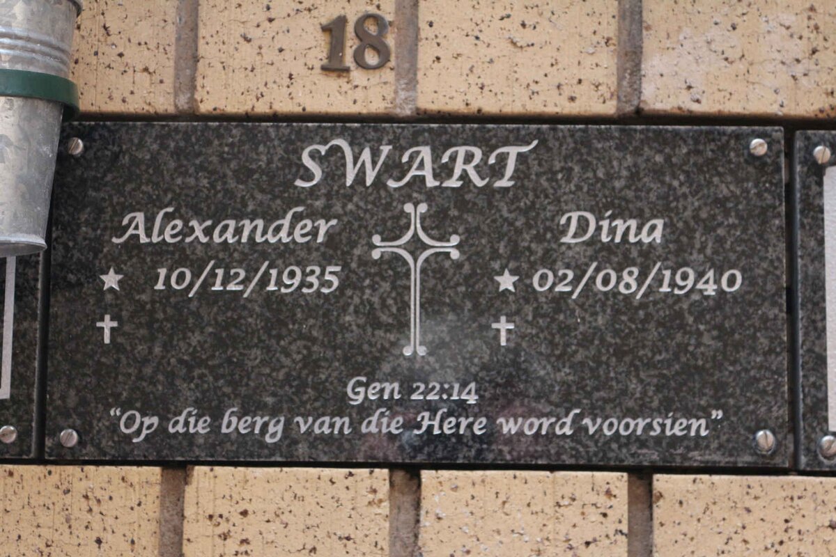 SWART Alexander 1935- &amp; Dina 1940-