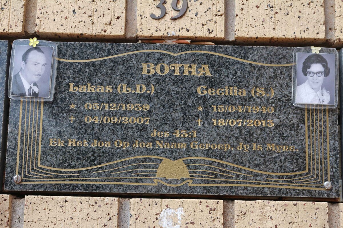 BOTHA L.D. 1939-2007 &amp; S. 1940-2013