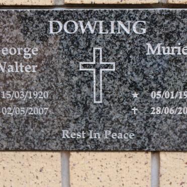 DOWLING George Walter 1920-2007 &amp; Muriel 1924-2015