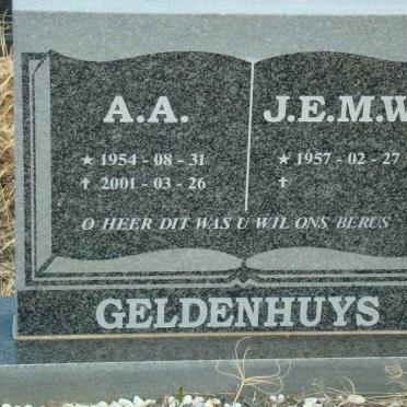 GELDENHUYS A.A. 1954-2001 &amp; J.E.M.W. 1957-