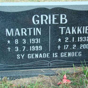 GRIEB Martin 1931-1999 &amp; Takkie 1932-2001