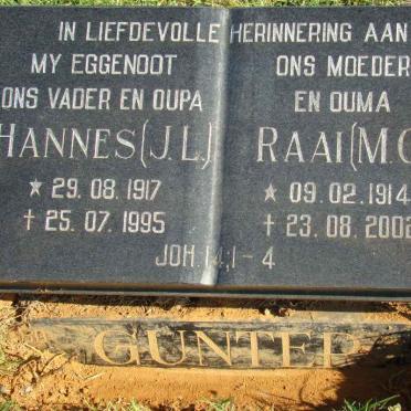 GUNTER J.L. 1917-1995 &amp; M.C. 1914-2002