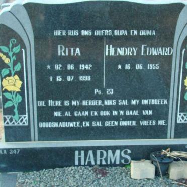 HARMS Hendry Edward 1955- &amp; Rita 1942-1998