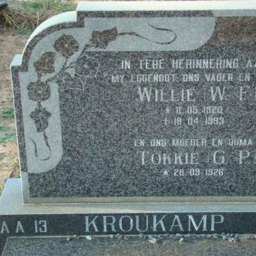 KROUKAMP W.F. 1920-1993 &amp; G.P. 1926-