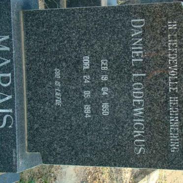 MARAIS Daniel Lodewickus 1950-1994