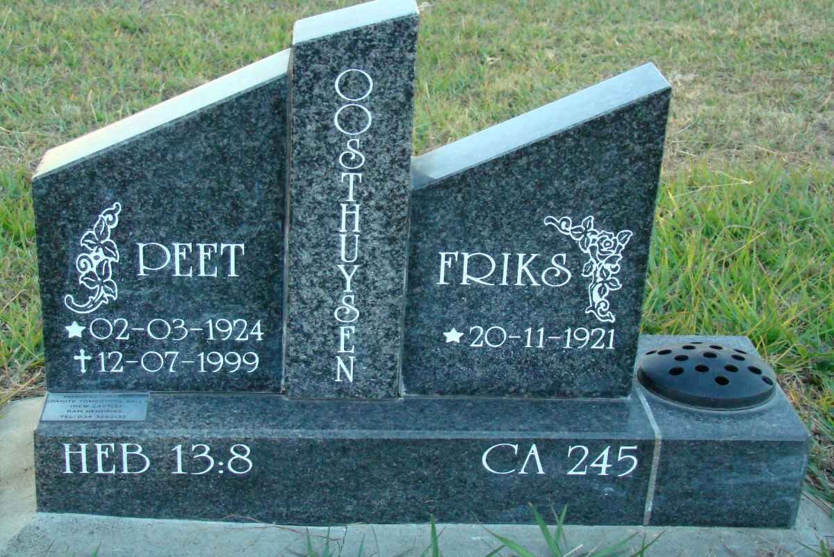 OOSTHUYSEN Peet 1924-1999 &amp; Friks 1921-