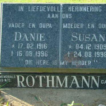 ROTHMANN Danie 1916-1996 &amp; Susan 1909-1998