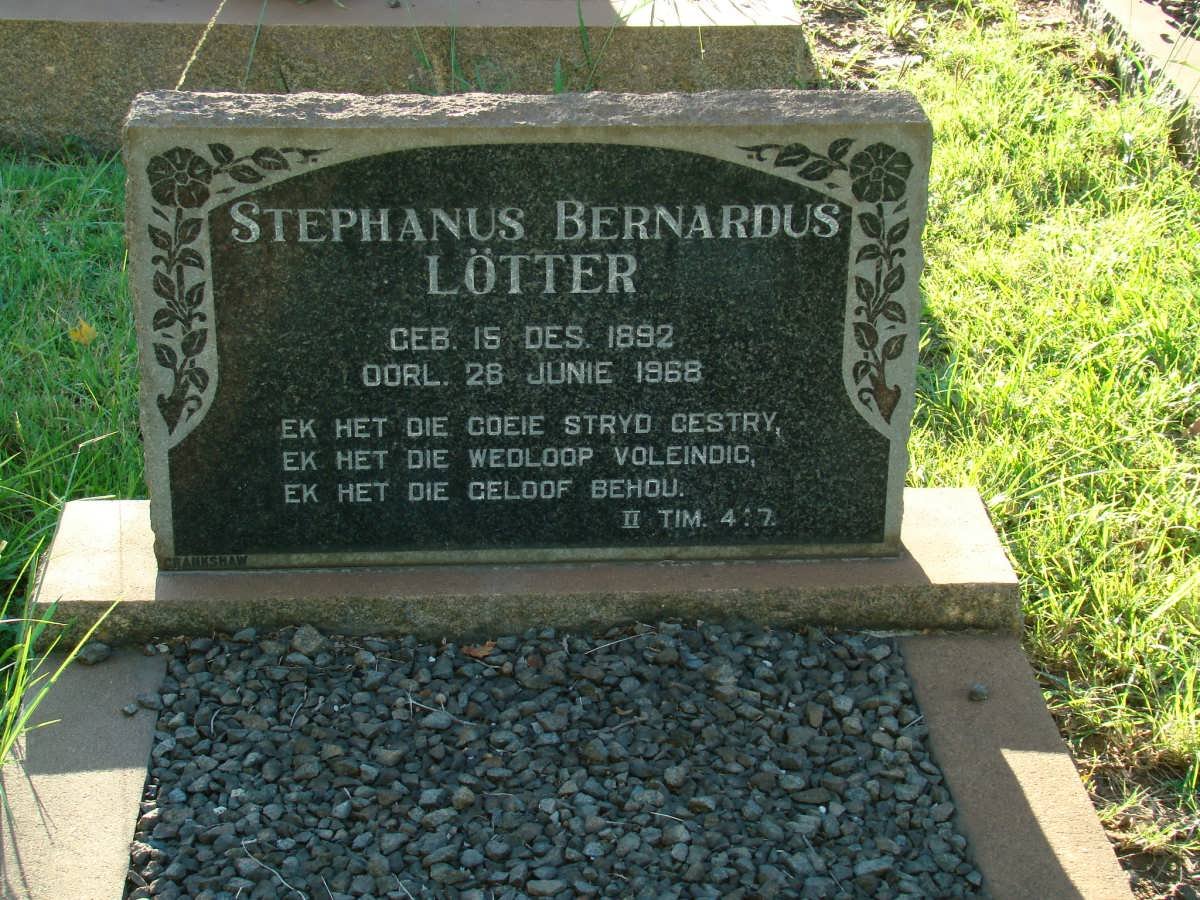 LÖTTER Stephanus Bernardus 1892-1968