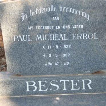 BESTER Paul Micheal Errol 1932-1982