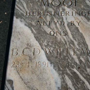 WILLEMSE B.C.D. 1891-1973