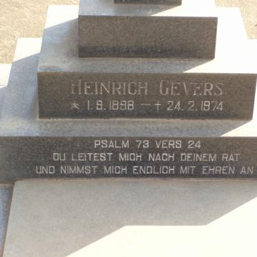 GEVERS Heinrich 1896-1974