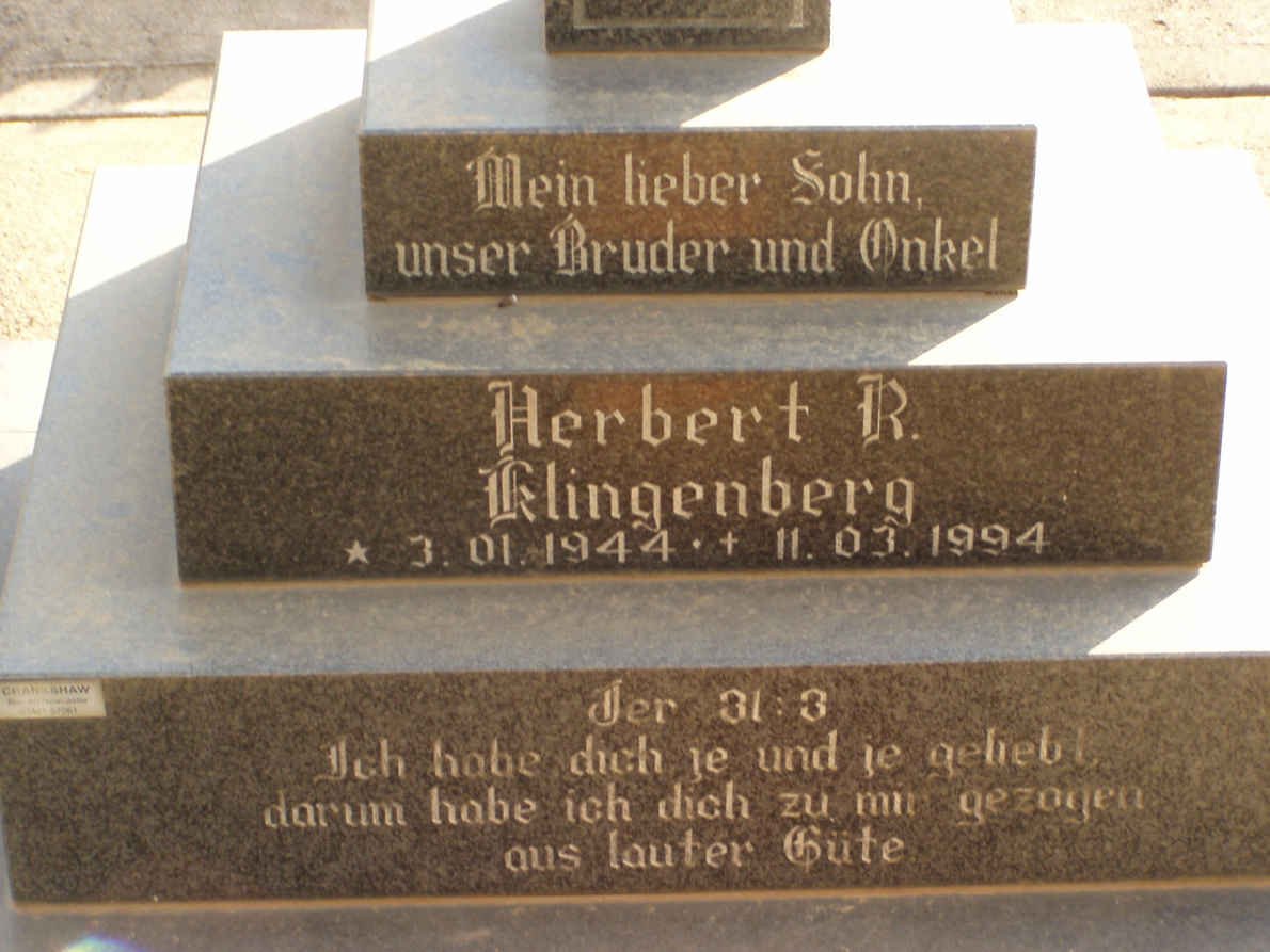 KLINGENBERG Herbert R. 1944-1994