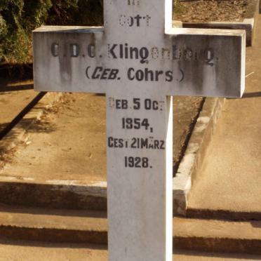 KLINGENBERG C.D.C. nee COHRS 1854-1928