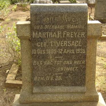FREYER Martha P. nee LIVERSAGE 1885-1935