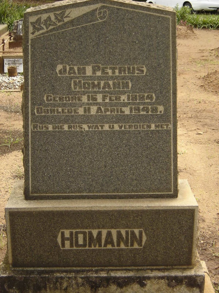 HOMANN Jan Petrus 1884-1948