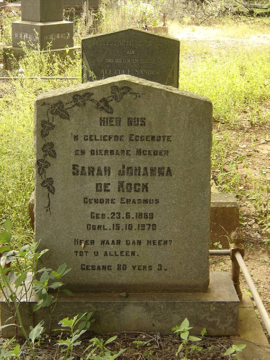 KOCK Sarah Johanna, de nee ERASMUS 1889-1970