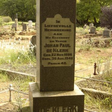 KLERK Johan Paul, de 1886-1948