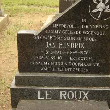 ROUX Jan Hendrik, le 1933-1976