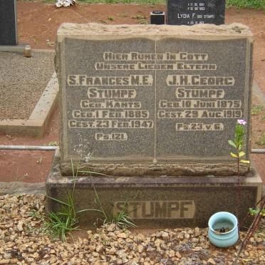 STUMPF J.H. Georg 1875-1919  &amp; S. Frances M.E. KAHTS 1885-1947