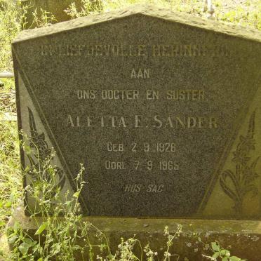 SANDER Aletta E. 1926-1965