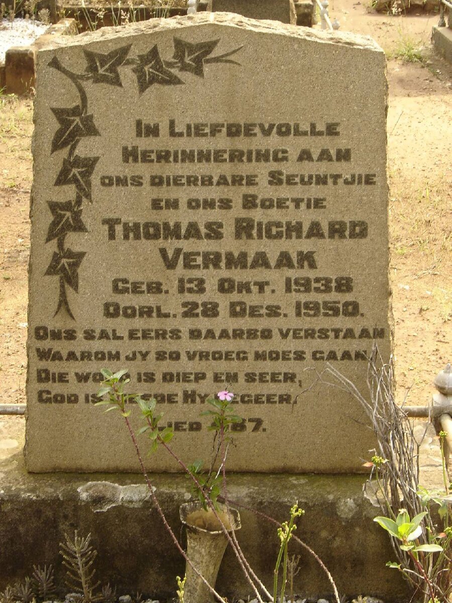 VERMAAK Thomas Richard 1938-1950