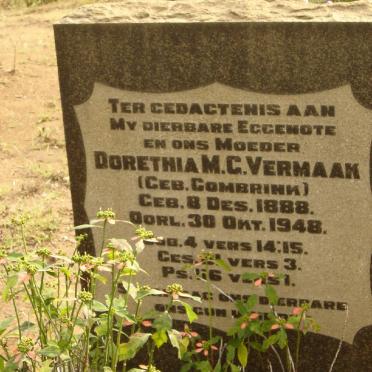 VERMAAK Dorethea M.C. nee COMBRINK 1888-1948