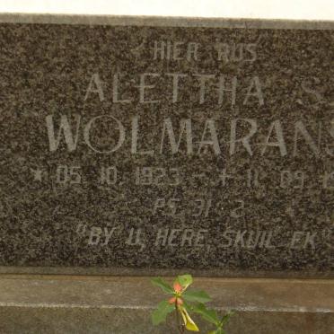 WOLMARANS Alettha S. 1923-1995