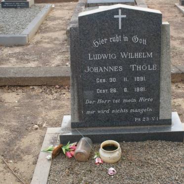 THÖLE Ludwig Wilhelm Johannes 1891-1981