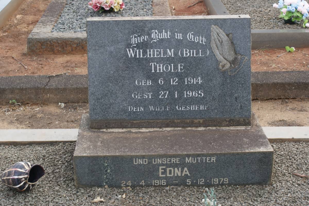 THÖLE Wilhelm 1914-1965 &amp; Edna 1916-1979