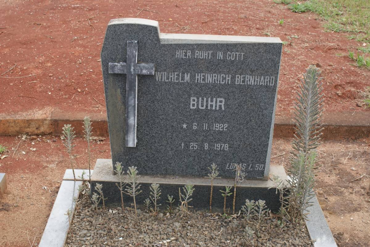 BUHR Wilhelm Heinrich Bernhard 1922-1978